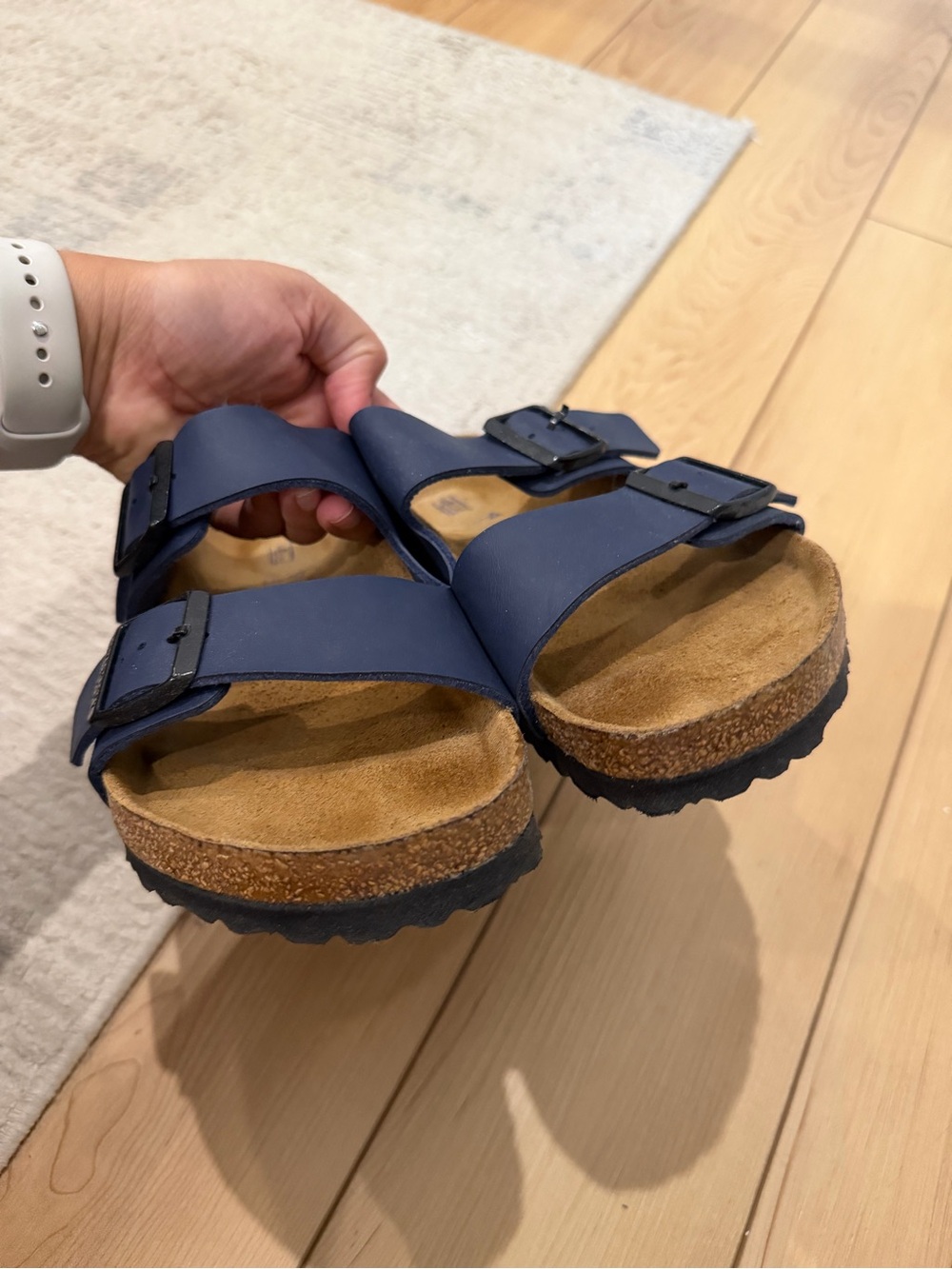 Birkenstock women’s Blue Double-Buckle Sandals - Picture 2 of 6
